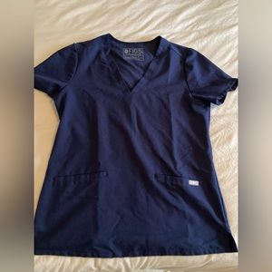 Navy Blue Figs Scrub Top. S.